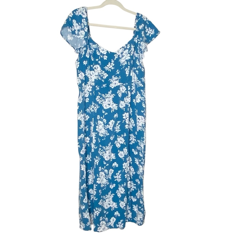 Old Navy Blue Floral Midi Dress. Size XL - Picture 2 of 6